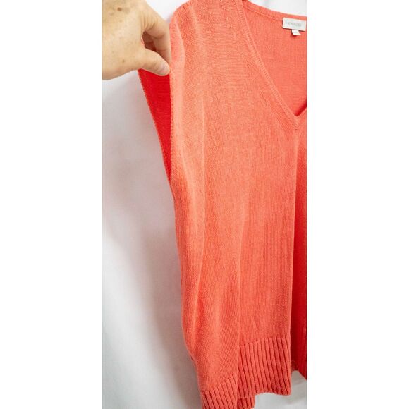 Kinross Orange V-Neck Sweater Soft Knit - Picture 4 of 9